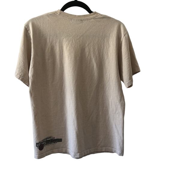 Quiksliver Mens Size Small Beige Logo Print Tee Shirt - Picture 2 of 7